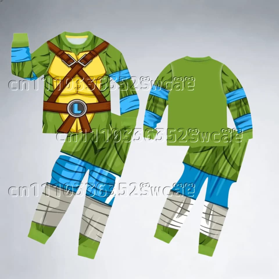 Pigiama a tema Tartarughe Ninja Anime Bandai 2026, set con felpa con cappuccio per primavera e autunno, adatto per adulti e famiglie