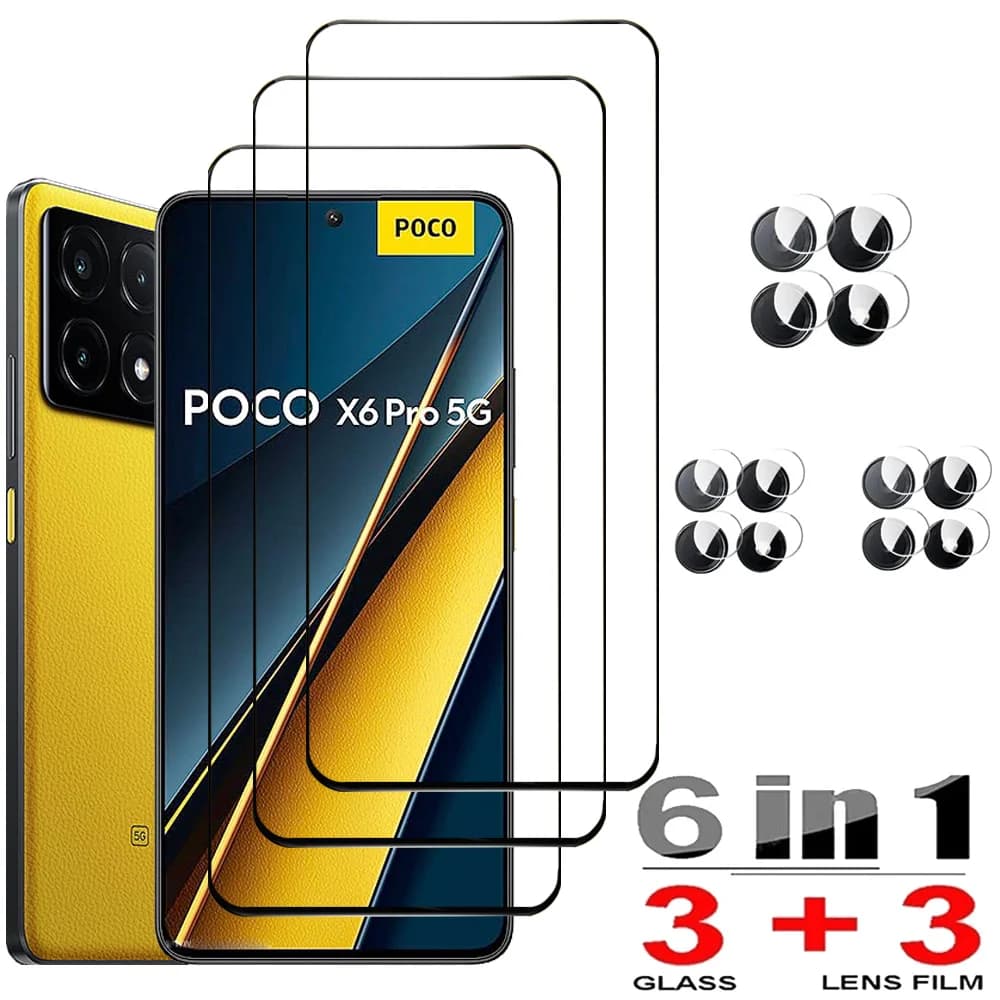 Pellicola Protettiva Poco F8 Ultra F7 X7 X6 F6 Pro 5G Screen Protector Poco X6 X5 F5 Pro Glass Per Xiaomi Poco F7 Ultra vetro temperato Poco X7 Pro Protezioni di Telefono PocoX6 vetro anteriore