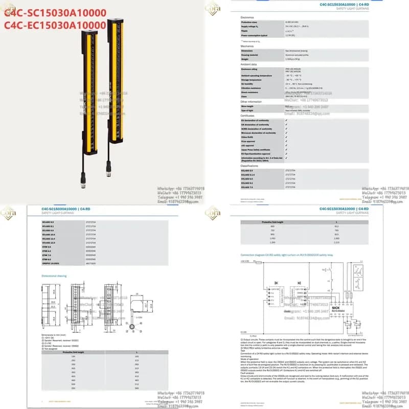 Sick Brand Safety Light Curtains C4C-SC15030A10000 C4C-EC15030A10000 Part No. 1113229 1113220 New in Stock