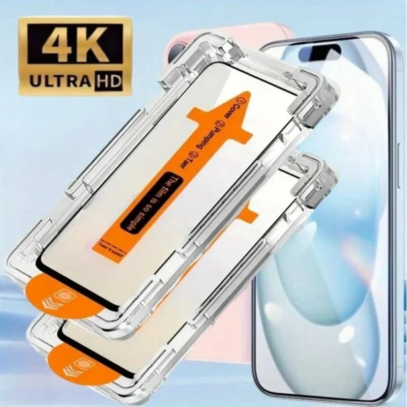 2 Pezzi Protezione Schermo Completa per iPhone 17 16 15 14 Pro Max Air 13 12 11 Pro 16 15 Plus XR XS Installazione con Un Clic Vetro