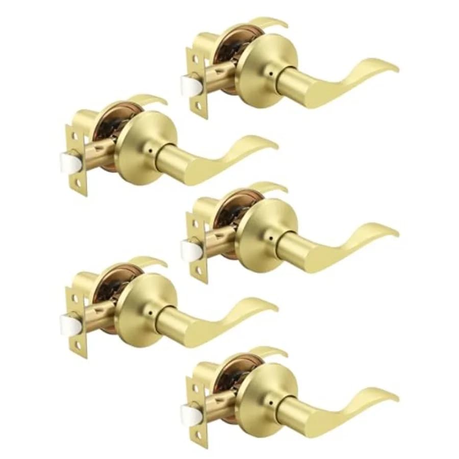 Maniglie Moderne per Porte Interne, Pomello Senza Chiave per Corridoio e Armadio, Leva per Porta Non Bloccabile Stile Onda Reversibile per Sinistra