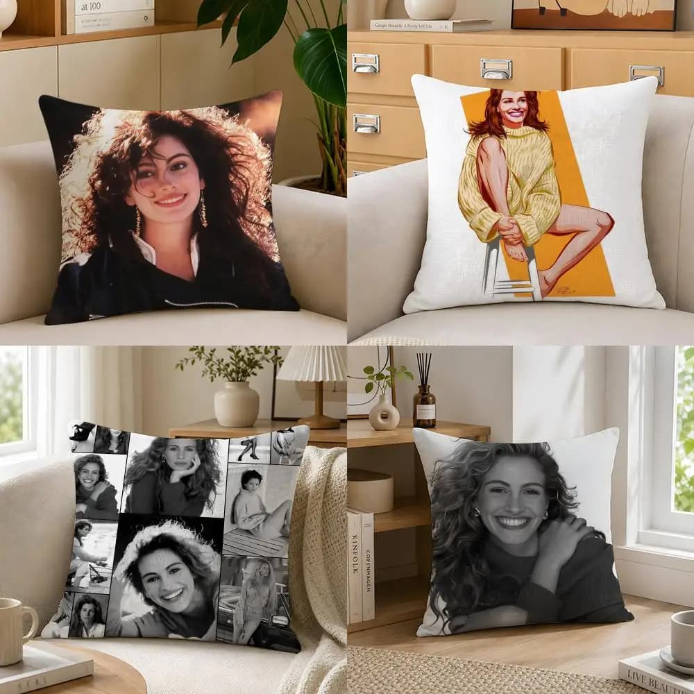 Celebrity J-Julia R-Roberts Cushion Cover PillowcaseThrow Pillowcase Outdoor Sofa Home Bed Decoration Cushion Cover