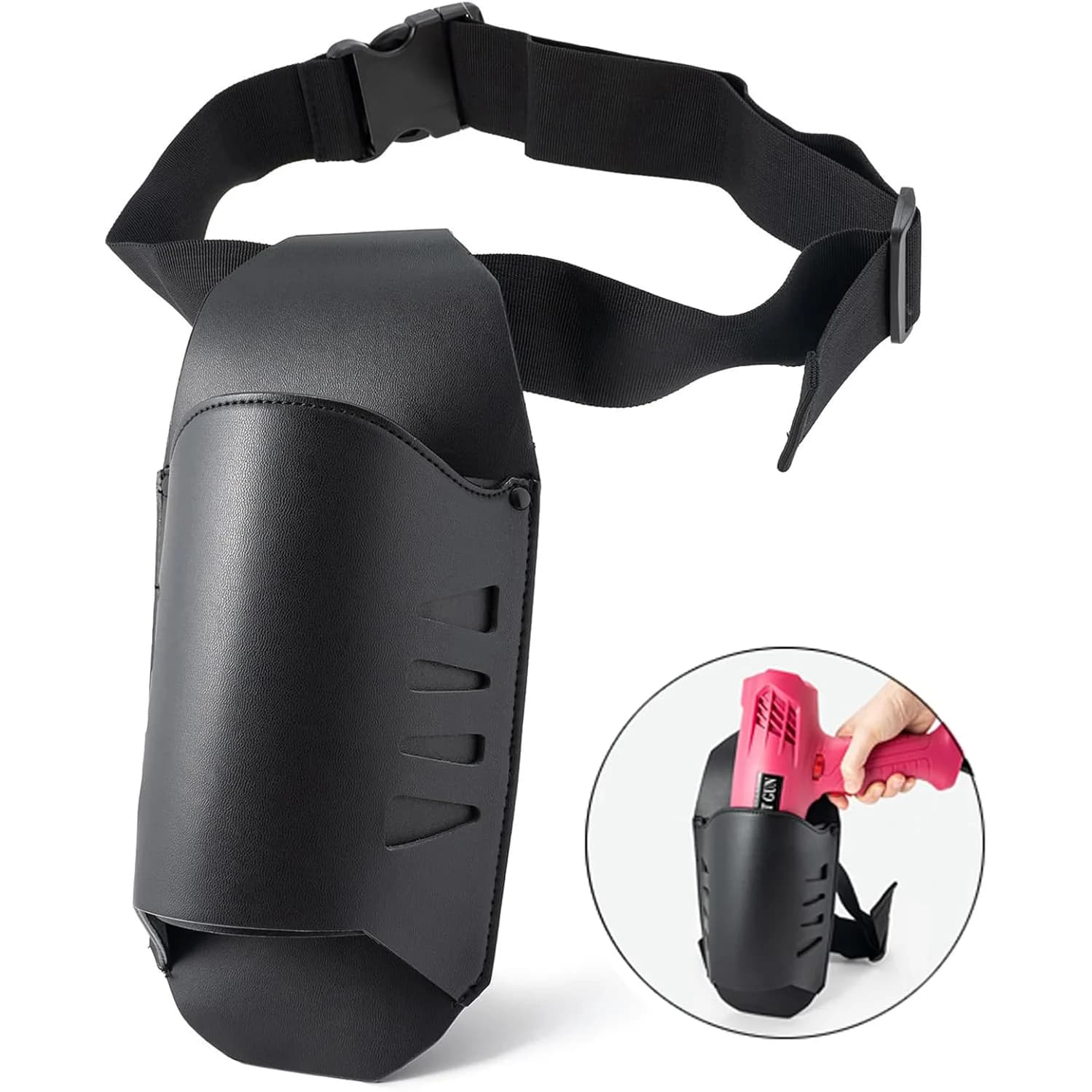 Borsa per il trasporto di pistole termiche per strumenti per avvolgere l'auto, marsupio per pistola termica restringente per tinta della finestra, marsupio per cintura in finta pelle per trasportare l'involucro in vinile