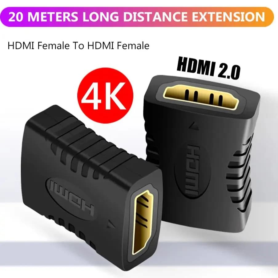 KEBIDUMEI Convertitore HDMI 4K compatibile da femmina a femmina, adattatore audio di estensione per monitor, display, laptop, PS4/3, PC, TV