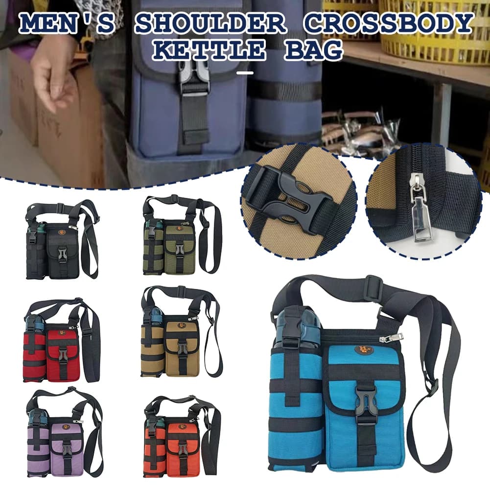 Shoulder Bags with Water Bottle Holder Portable Large Capacity Messagers Bag for Daily Work Party Outdoor