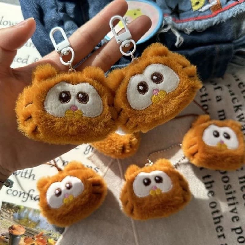 Portachiavi con bambola di gatto arancione in peluche di cartone animato Portachiavi con ciondolo per borsa soffice e farcita morbida Regali di compleanno per ragazze da donna