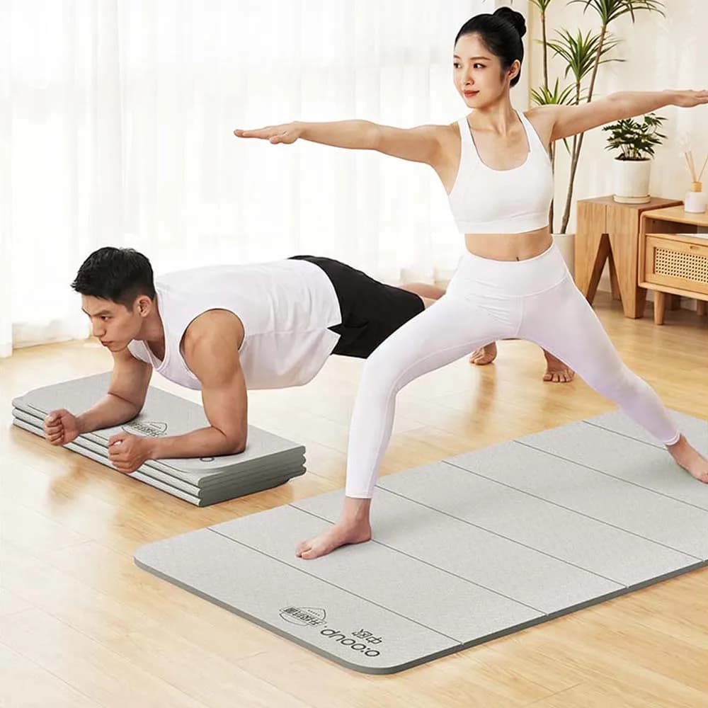 Foldable Yoga Mat Gymnastics Mat 7-fold Exercise Mats TPE Eco Friendly Folding Travel Double Sided Non-Slip Home Gym Floor Pads