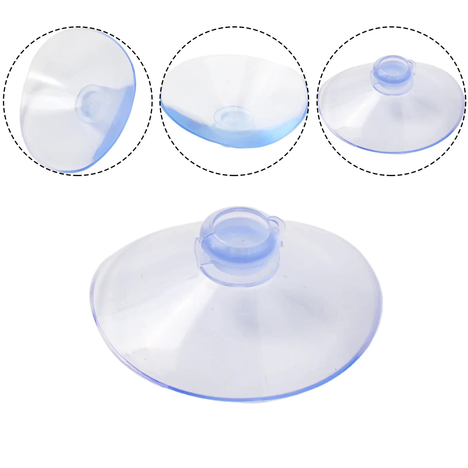Ventose Rotonde Trasparenti Forti e Rimovibili, Ganci da Parete 4pz/10pz 55mm, Appendiabiti Estetici Trasparenti per Cucina