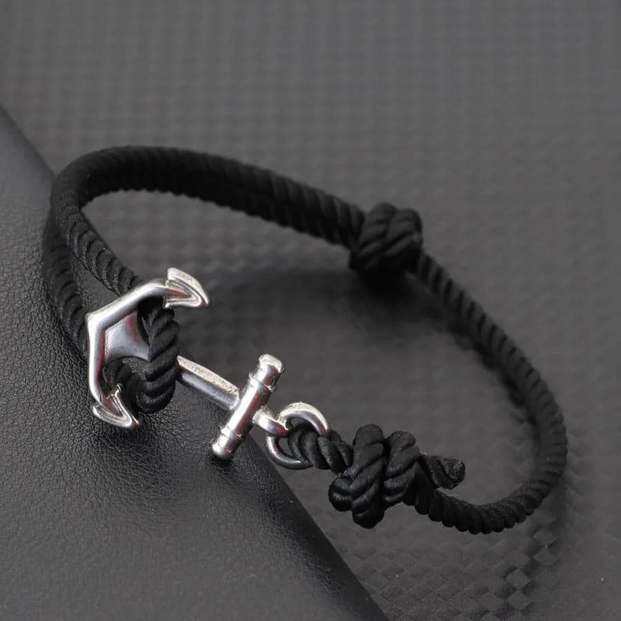 Bracciale con cordino di grado A con ancoraggio nautico Uomo Donna Bracciale regolabile scorrevole intrecciato fatto a mano Adventure Surf Hombre Gioielli