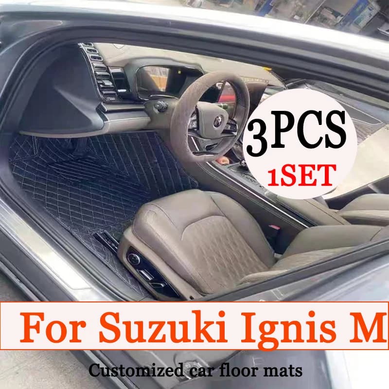 Car Mats For Suzuki Ignis MF 2016 2017 2018 2019 Leather Floor Mat Durable Rugs Carpet Pad Set Car Accessories Interior Parts