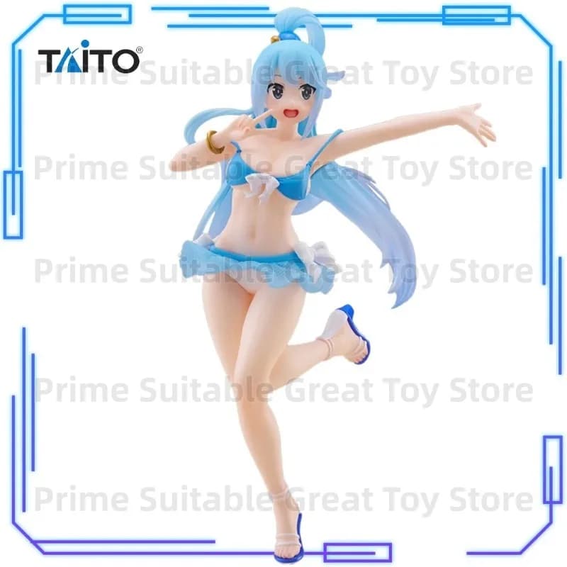 【In Stock】TAITO Kono Subarashii Sekai Ni Shukufuku O 3 Coreful Aqua Swimsuit 18cm Anime Figure Model Toy Gift&Collection