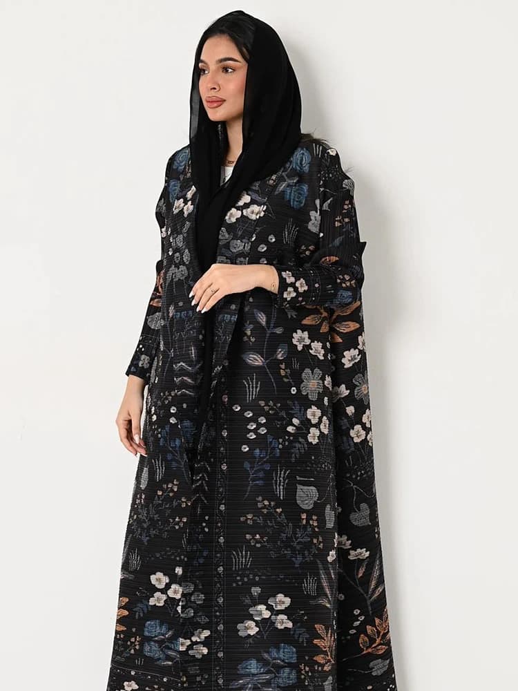 KAF Dubai Abaya Luxury Evening Coat Woman formal dress Eid Abaya Ramadan 2025 Women's Folded Cardigan Long Sleeved Trench