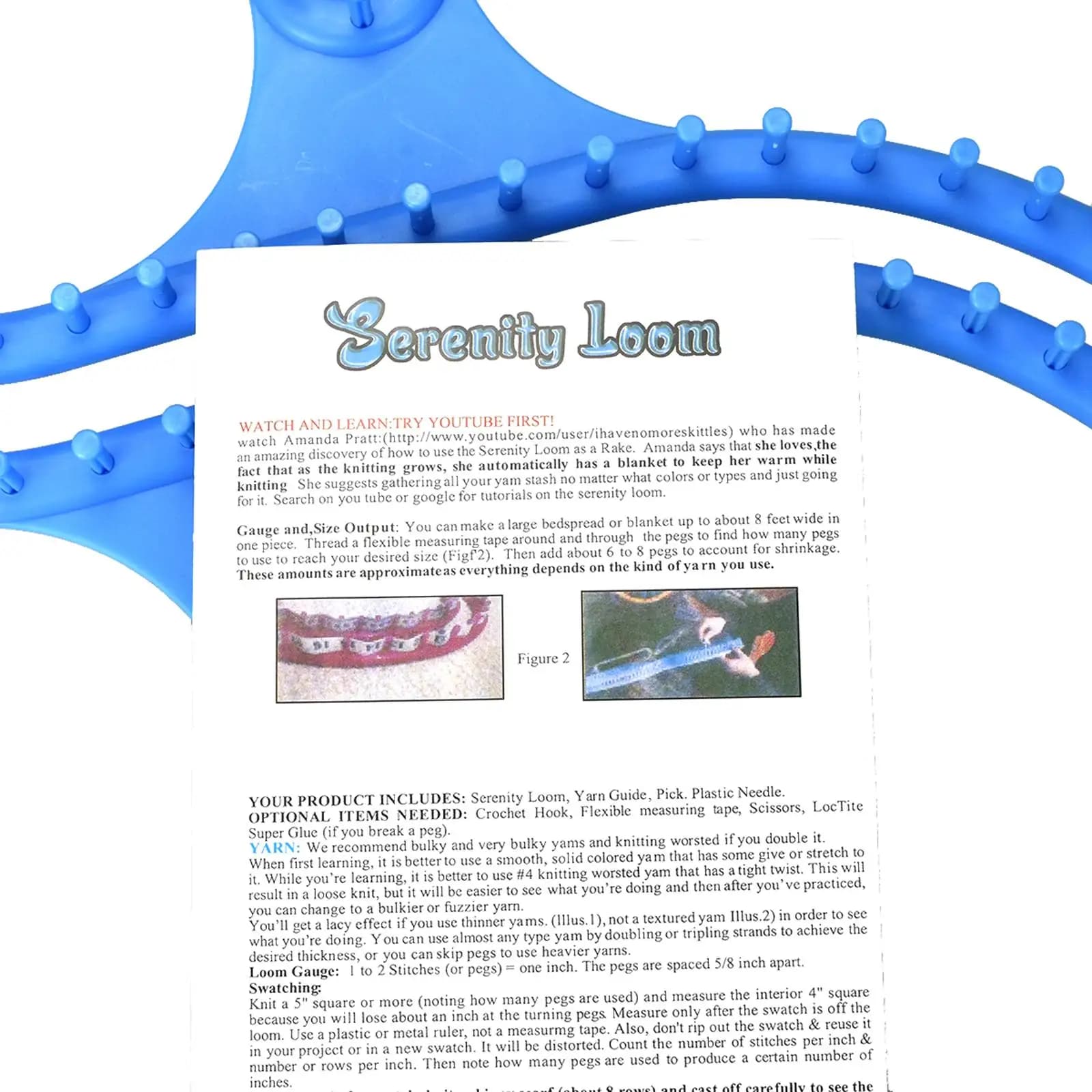 Afphgan Serenity Loom Knitting Board Weave Loom Kit Great for The Experienced Loom Knitter (Blue)