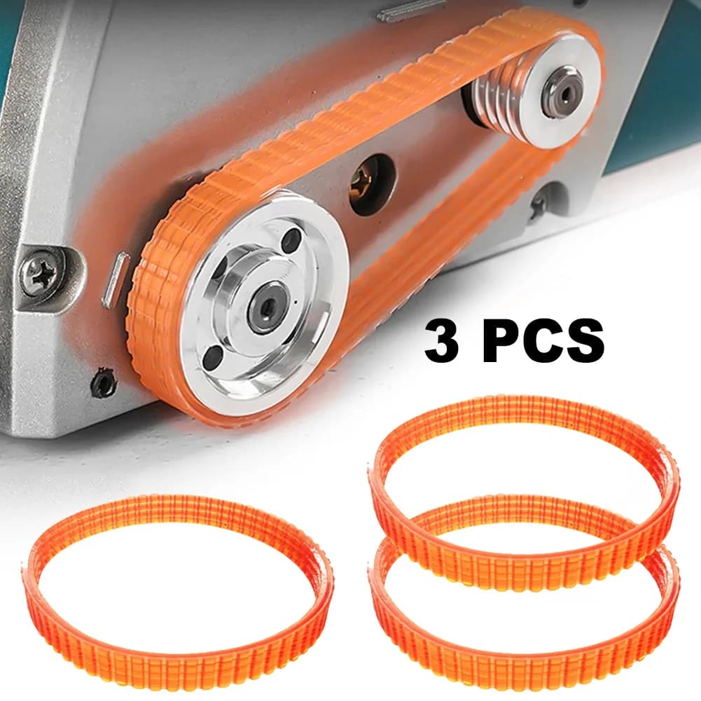 3pcs Electric Planer Drive Belt 238mm Carpenter Planer Orange Transmission Belts Replacement For 1900B 225007 N1923B FP0800