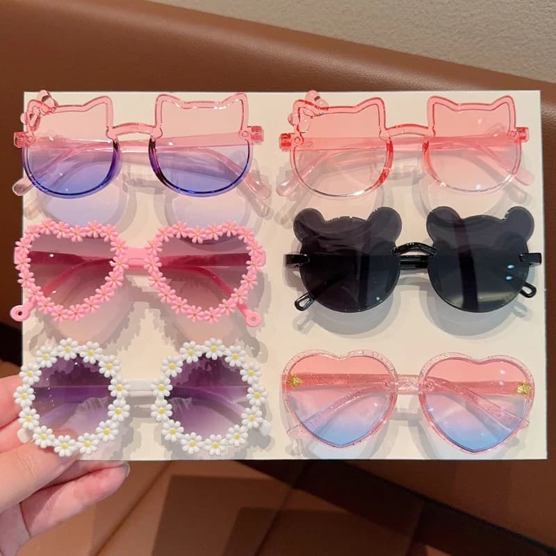 2/3/4/5 pieces 2026 cute babes golden bee new colors heart kids fashion kids glasses kids glasses for Valentine's gift
