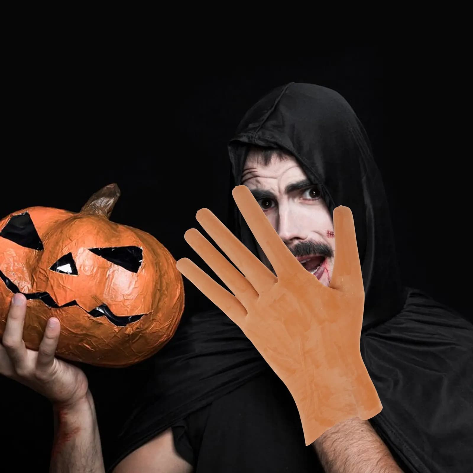 1 Paio di Guanti a Forma di Hot Dog per Halloween, Accessorio Spaventoso in Lattice, Decorazione per Costume, Oggetto di Scena per Feste e Cosplay