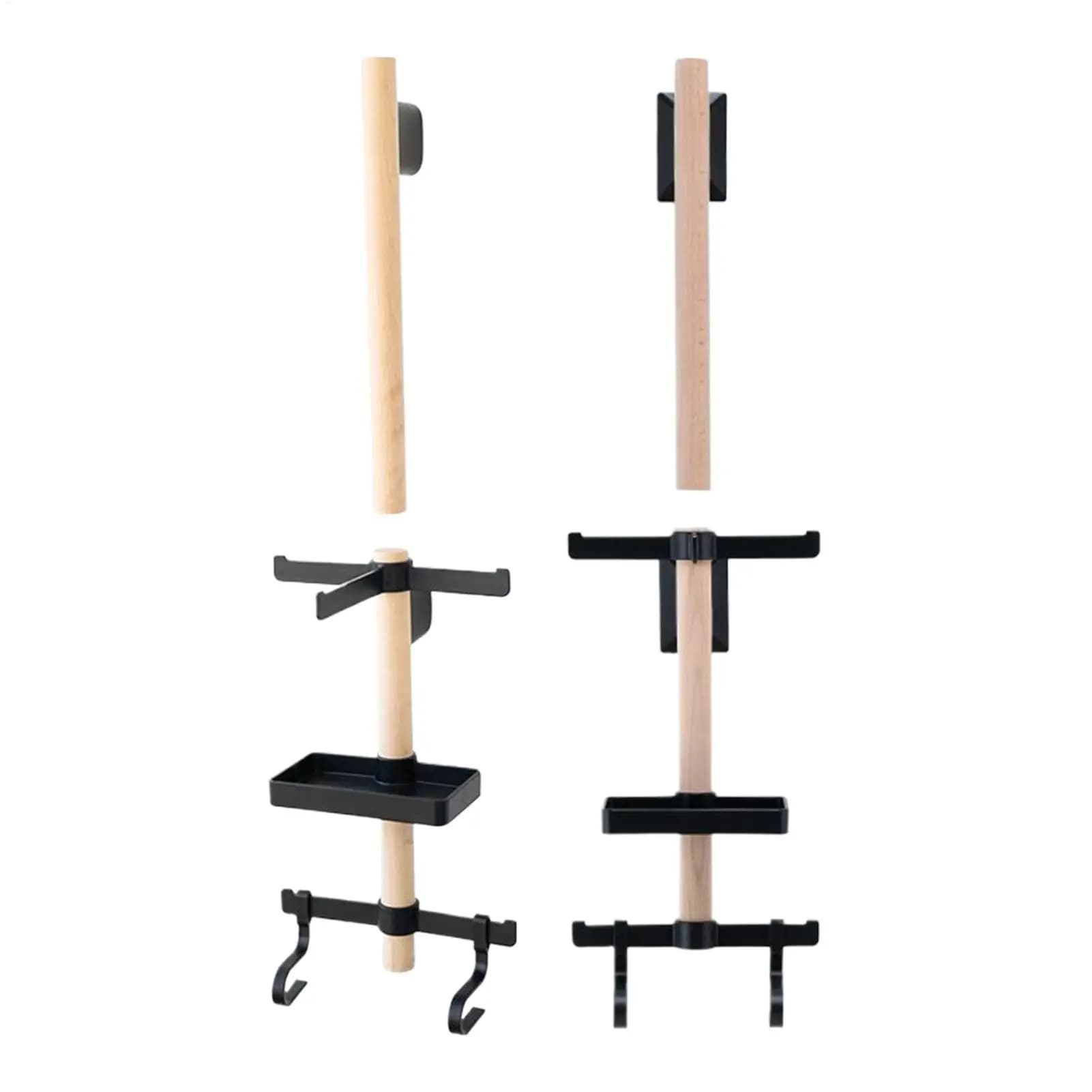 Bike For Helmet and Sunglasses Wall Rack with Rustic Beech Wood Rod and Secure Mounting Options for Home or Garage