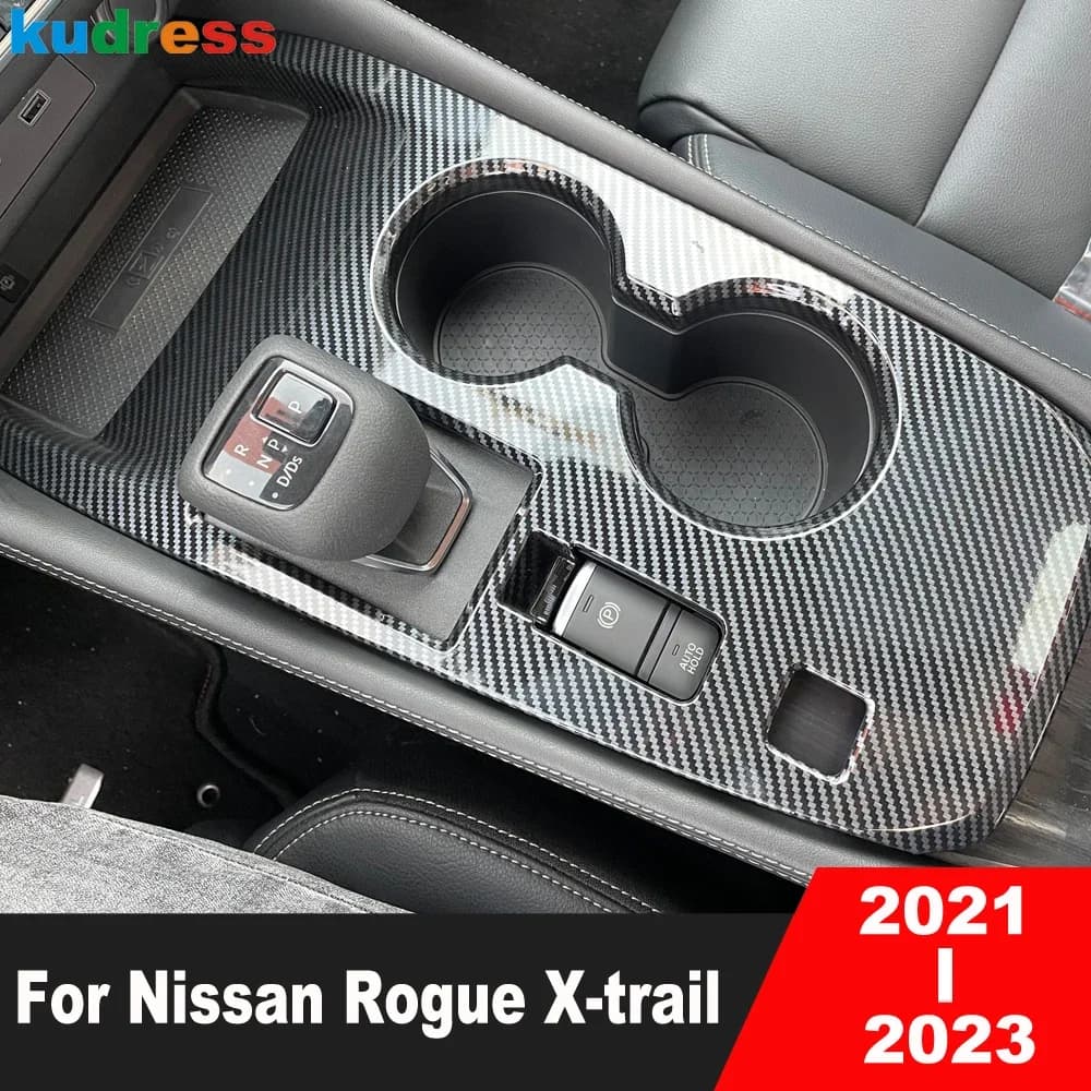 Per Nissan Rogue X-trail 2021 2022 2023 Auto In Fibra di Carbonio Center Console Scatola Del Cambio Pannello di Copertura Trim Accessori Interni