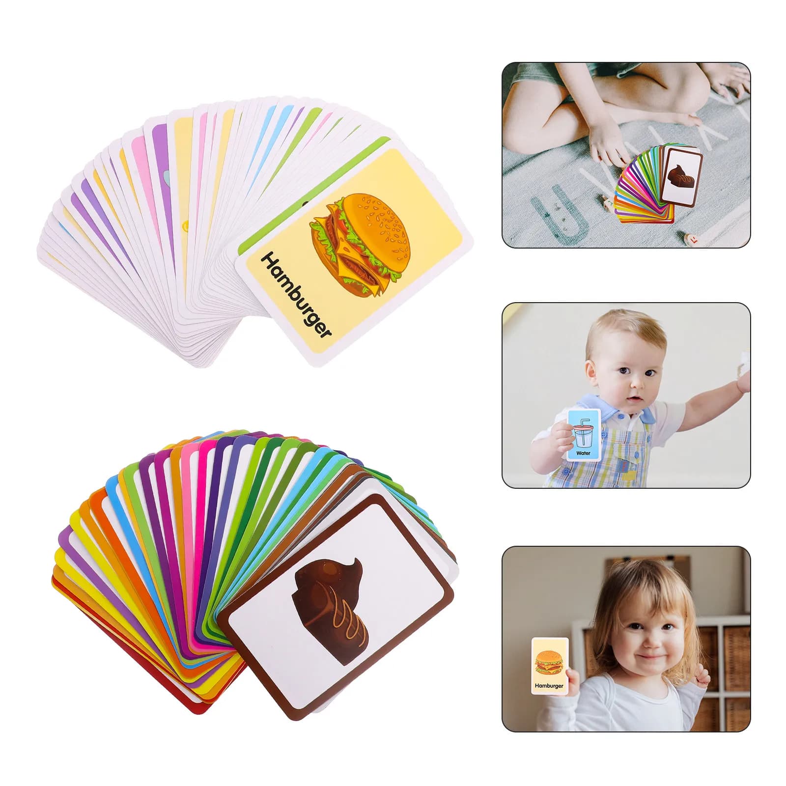 2 Set di Carte Flash Educative in Carta Patinata per Bambini, Sviluppo Cognitivo, Coordinazione Occhio-Mano e Discorrenza