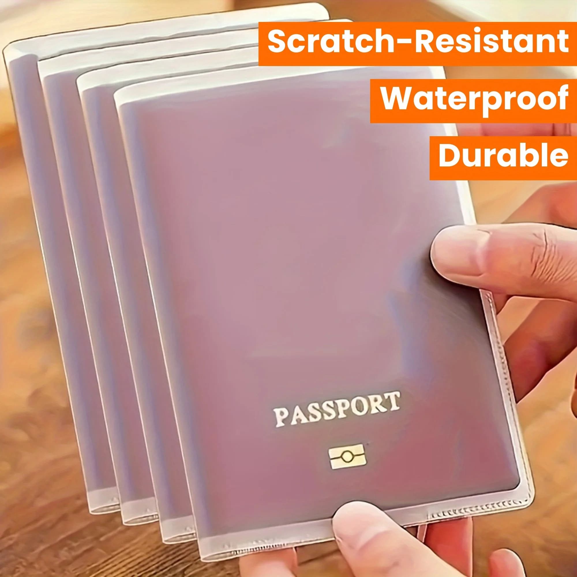 [Porta passaporto] Porta passaporto resistente da 2/4 pezzi con scomparti multi-card, protezione per documenti resistente ai graffi - Trasparente