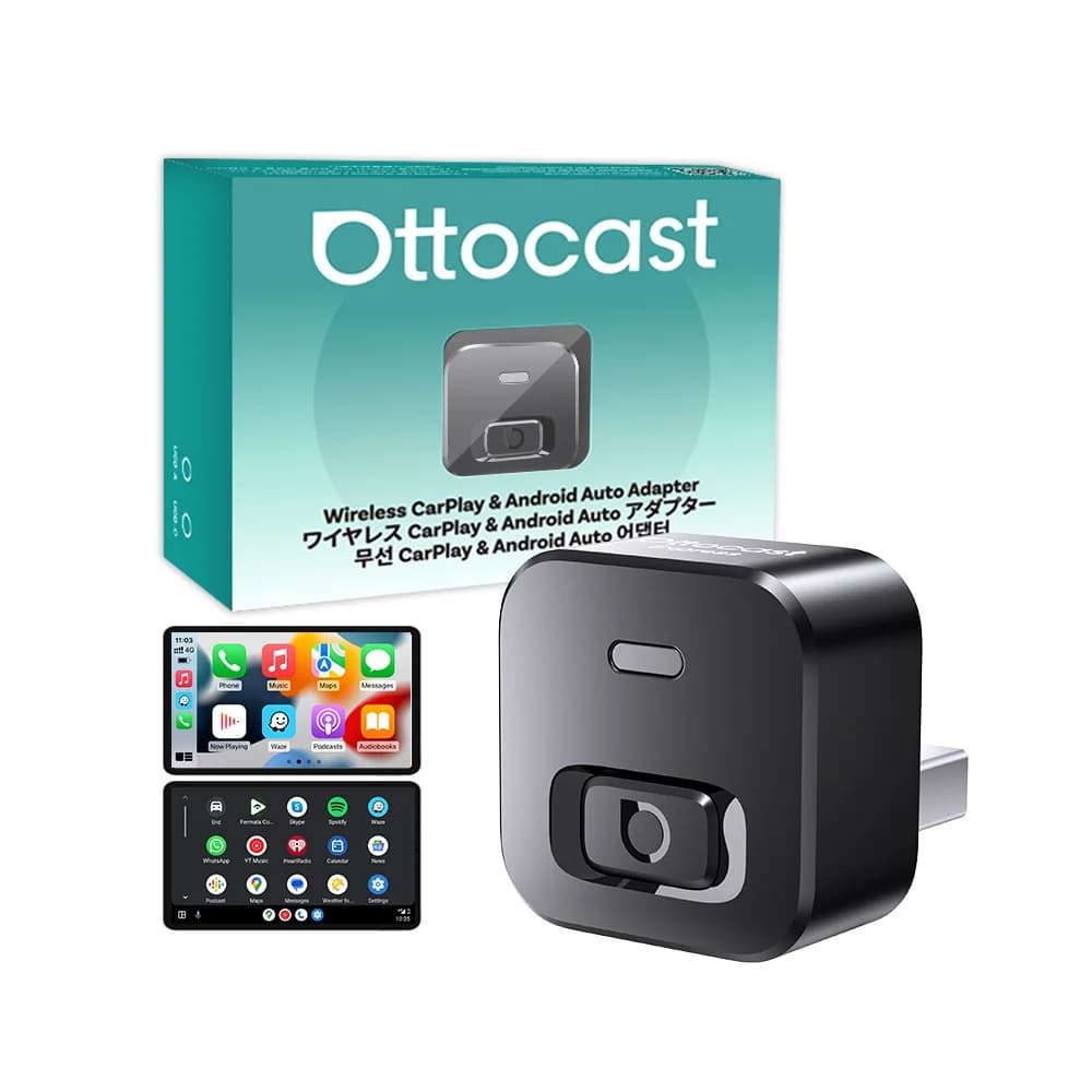 Ottocast Mini 2 Convertitore adattatore wireless Carplay Mini CP Dispositivo di aggiornamento AA Wi-Fi6 BT5.4 Accoppiamento intelligente Plug & Play a doppio canale