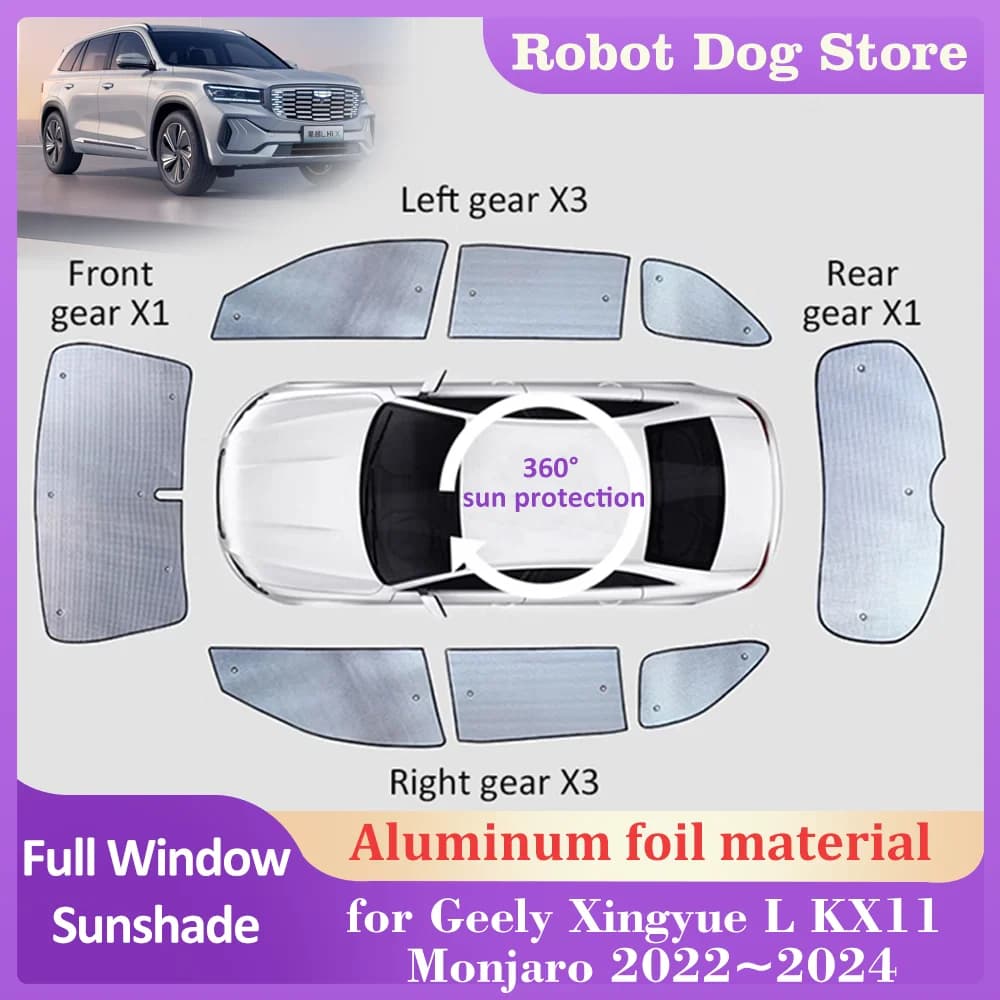 Parasole a copertura totale per Geely Xingyue L KX11 Monjaro 2022 ~ 2024 Windows visiera parasole parabrezza tenda tetto apribile accessori