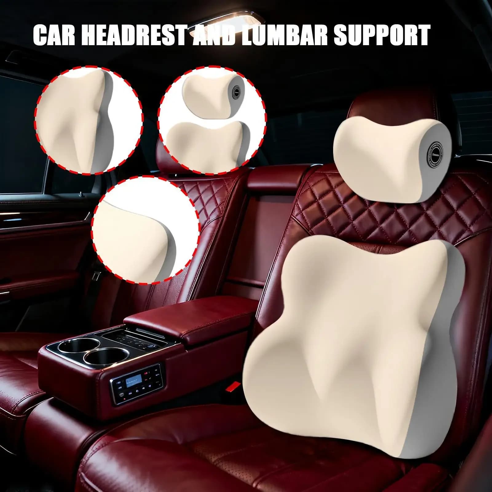 Supporto Lombare Ergonomico in Memory Foam per Auto, Cuscino di Supporto Lombare per Veicoli, Camion, Viaggi, Pendolarismo Quotidiano
