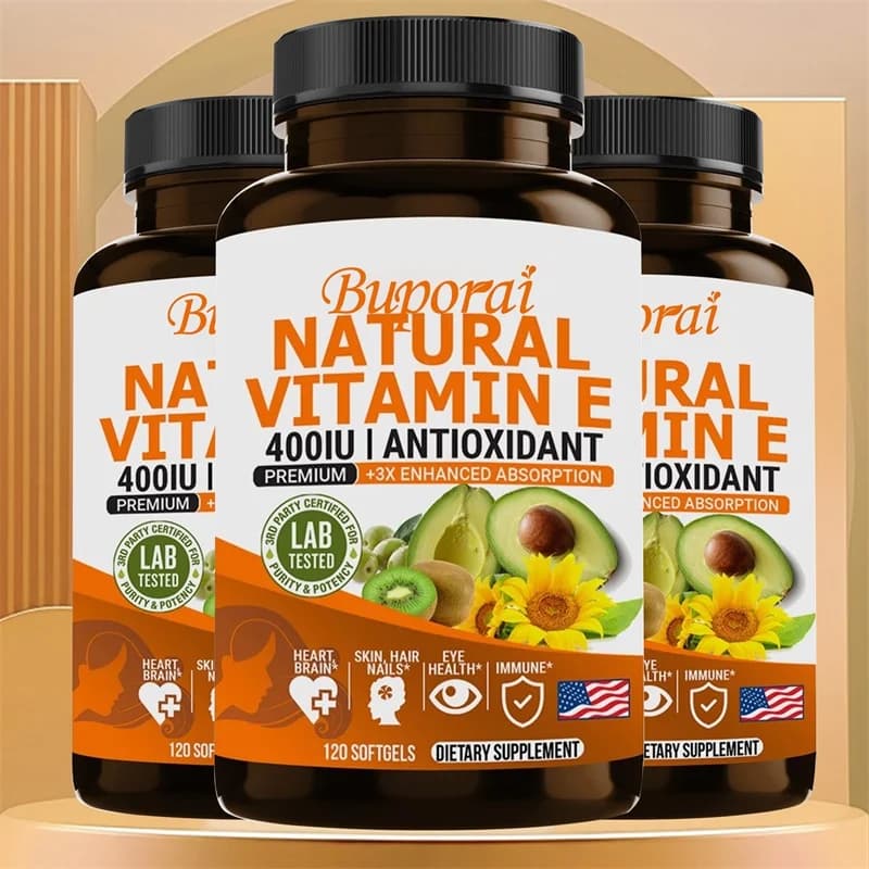 Vitamin E capsules help blood circulation, antioxidant and light skin tone Daily vitamin supplement Beauty Health