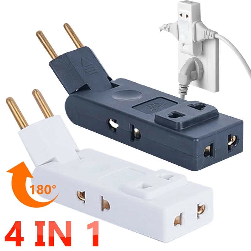 Adattatore da parete per presa elettrica girevole con presa europea 180 ° Adattatori per prese elettriche girevoli 4 in 1 per viaggi in ufficio a casa