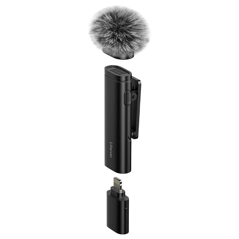 Ulanzi WM-10 Microfono wireless con clip per smartphone per iPhone Android Microfono con riduzione del rumore