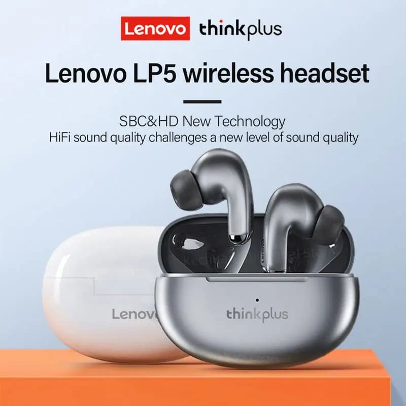 Original Lenovo LP5 Wireless Bluetooth 5.4 Hearing Aids Sports Headphones Low Latency Headphones with Microphone LP5 Pro