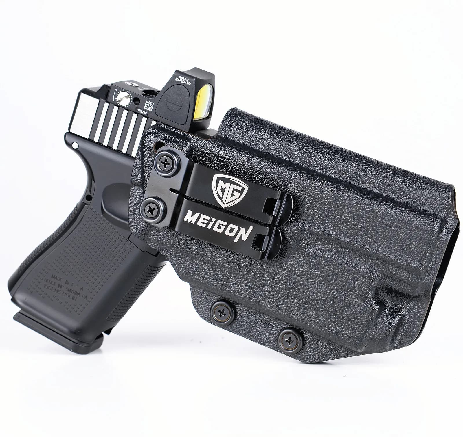 Fondina IWB Kydex per Glock 17 22 31 con Olight PL MINI 2 Valkyrie 600 lumen Torcia interna Cintura nascosta da trasporto