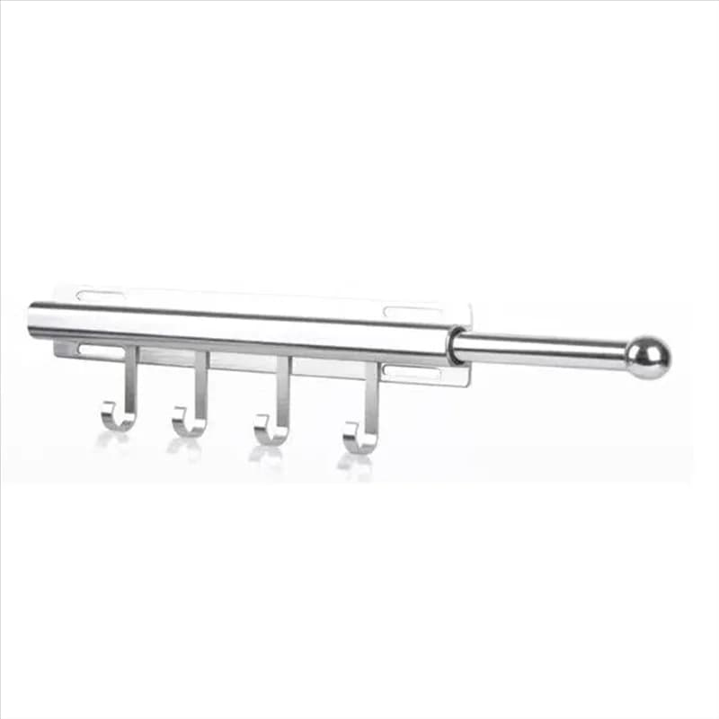 MOPHE-Apparel Valet Rod 12 inch pull-out with 4 sliding hangers hooks for cabinets
