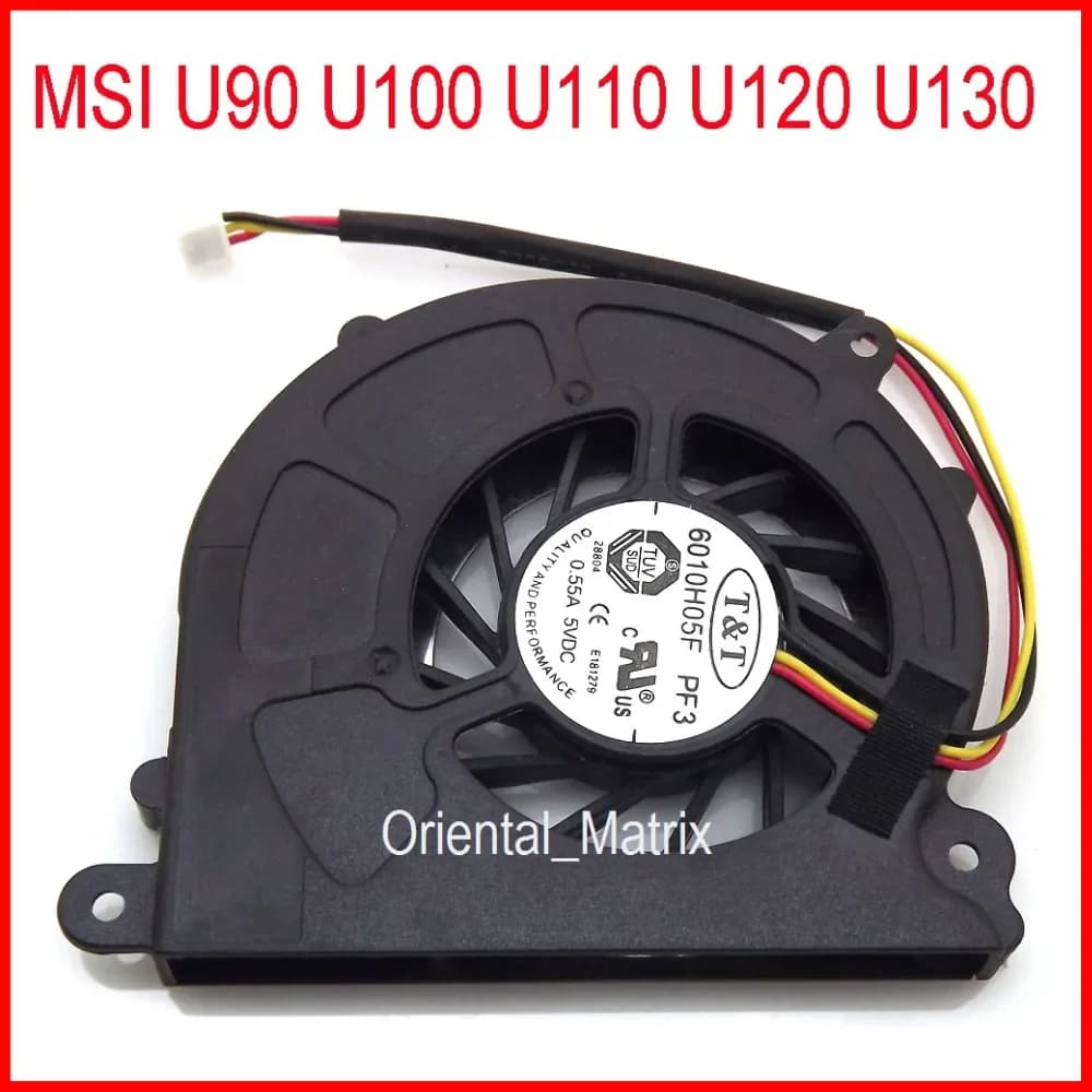Il trasporto Libero NUOVO 6010H05F PF3 DC5V 0.55A 3Pin Per MSI U90 U100 U110 U120 U130 CPU Del Computer Portatile Ventola di Raffreddamento del dispositivo di raffreddamento