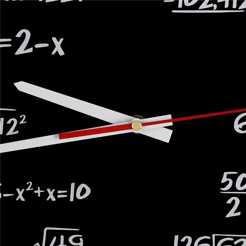 2X Math Wall Clock , Math Formulas Clock Quiz Clock In Black And White Unique Math Equation Clock For Home, Office-ABQU