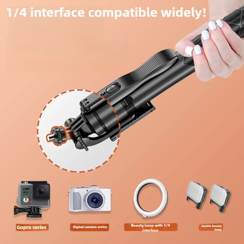Stabilizzatore cardanico portatile Bluetooth da 1,55 m per telefono cellulare selfie stick treppiede regolabile per smartphone Tiktok Live per GoPro