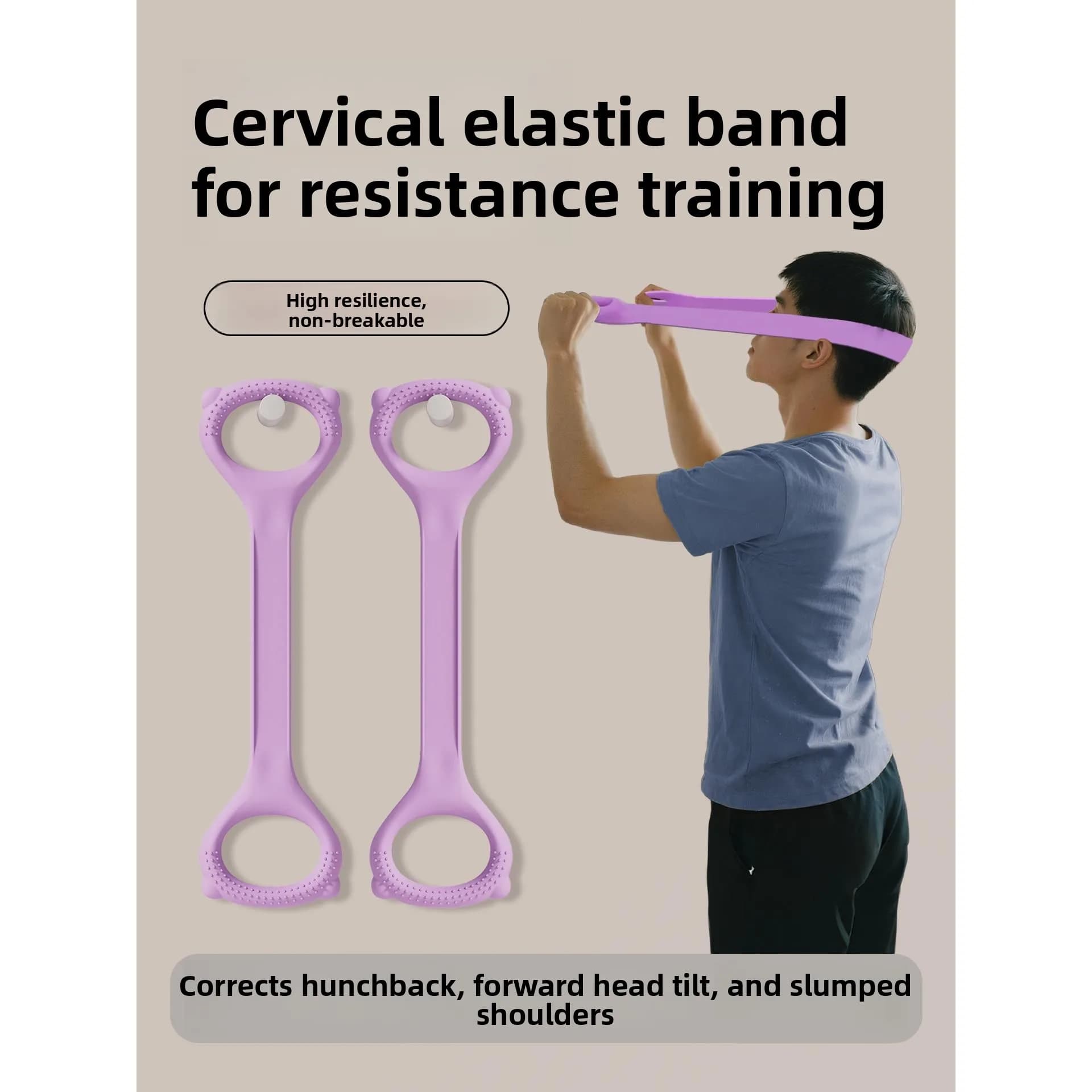 Fascia Elastica per Allenamento di Resistenza, Correttore Posturale per Collo e Schiena, Fascia Elastica Rich Man's Bag per Correzione Postura Testa Avanti
