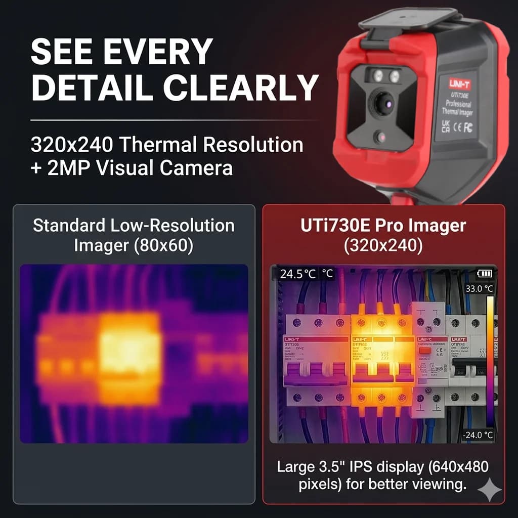 UNI-T UTi730E Enhanced Thermal Imager 320x240 Resolution WiFi 2MP Visual Camera -20℃to 550℃ Professional Infrared Thermometer