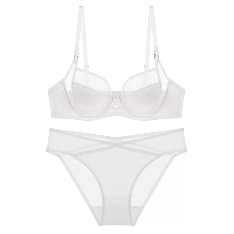 Set Lingerie Estivo Elegante da Donna in Raso Morbido con Reggiseno Push-Up Senza Ferretto, Supporto Anti-Cedimento, Effetto Lifting e Minimizzante, Comfort per Uso Quotidiano