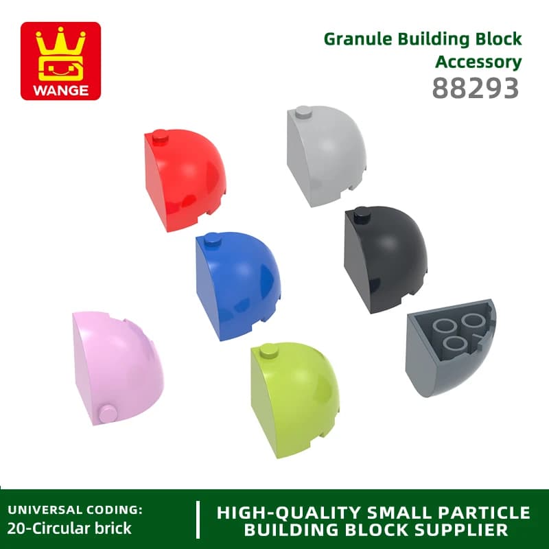 Wange33 Pz/lotto 3-holeQuarterCircle Rotondo 3x3x2 Blocco Angolo Moc Accessori di Colore Compatibile con 88293 Mattoni FAI DA TE Giocattolo Per Bambini