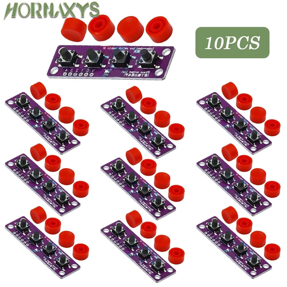 1-10 pcs Touch four-button switch module compatible with the development card sensor Arduino Raspberry PI 51 MCU suite