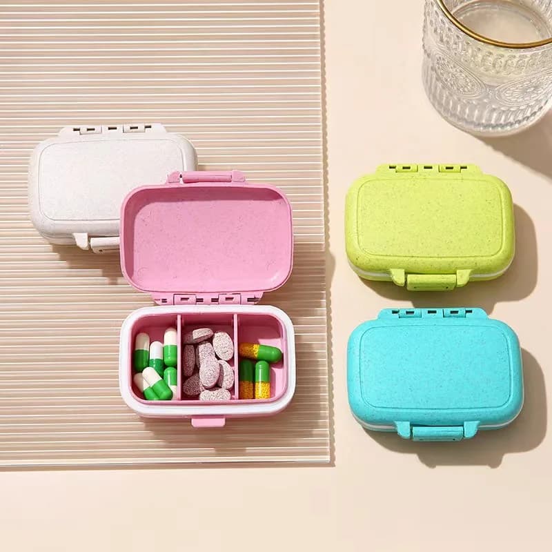 Mini custodia portatile per pillole, portapillole a 3 griglie, contenitore per tablet, portapillole settimanale per medicinali, erogazione di farmaci