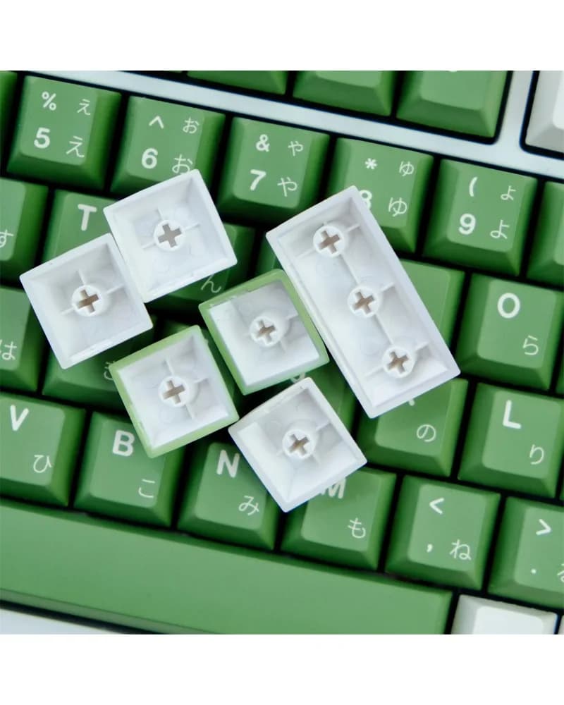 Keycaps verdi PBT altezza originale, sublimazione, per tastiere meccaniche
