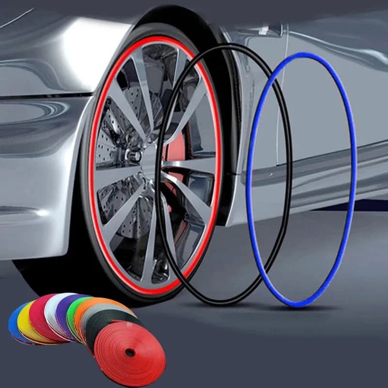 4M / 8M Cerchione per auto Proteggi striscia Coperture di protezione pneumatici Cerchioni per auto Styling Adesivo per ruota per auto opaco brillante Protezione per bordi ruota