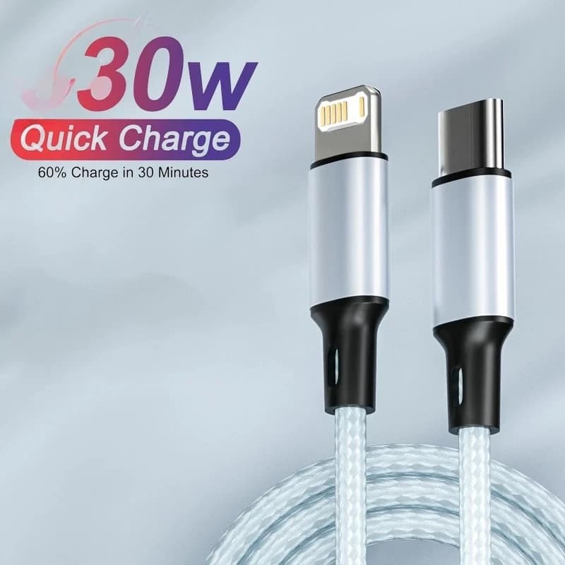 Cavo caricabatterie da 30 W per iPhone 14 13 12 11 Pro Max Mini XR XS Plus USB tipo C a Lightning linea dati di ricarica rapida accessori