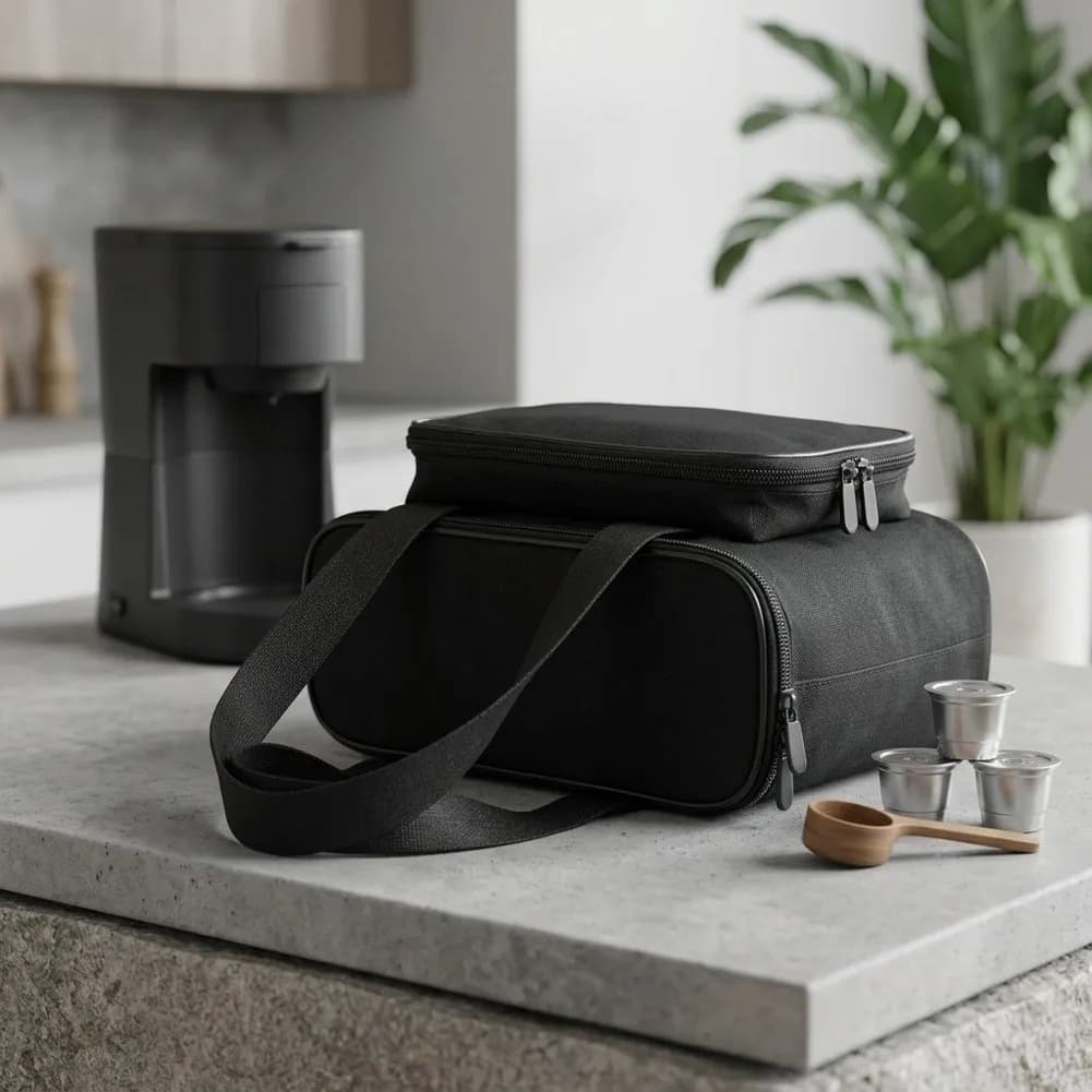 Carry Bag for Single Cup Coffee Makers with Reinforced Stitching and Smooth-Running Zipper for Frequent Packing and Unpacking