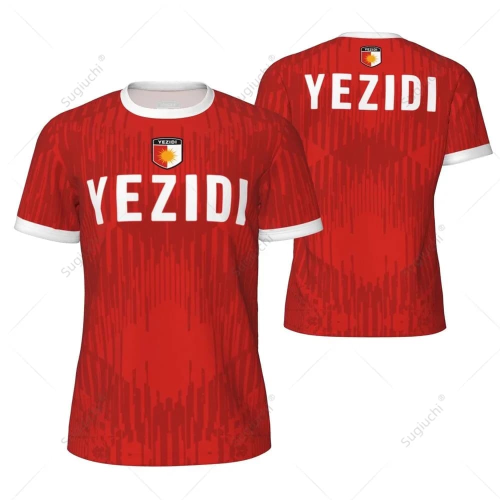 Maglietta Sportiva YEZIDI con Stampa 3D, Asciugatura Rapida e Traspirante, Jersey da Calcio per Uomo, Top a Maniche Corte per Squadra e Famiglia