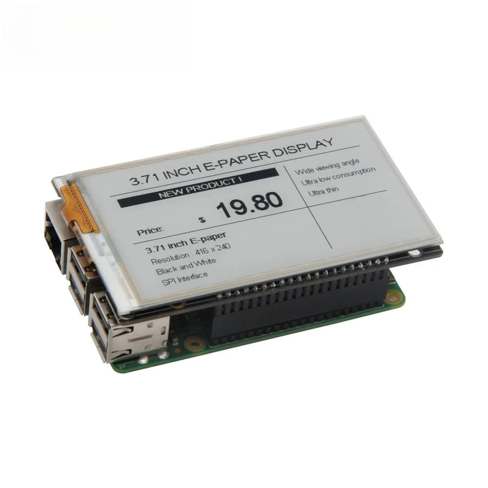 E-Ink Display Development Card from 3,71 Inches for E-Paper Raspberry Pi Modules