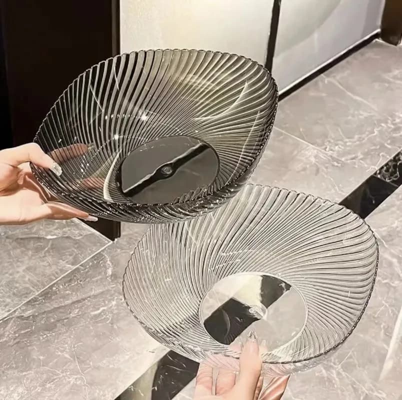 Fruit plate PET plastic simple and fashionable transparent high face fruit plate living room snack candy plate dried fruit