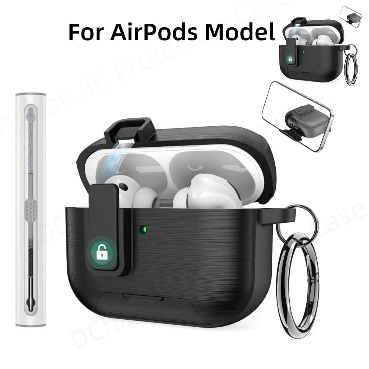 2026 New For AirPods 4 Case Pro Pro 2 Pro 3 Case Magnetic Lock Lid Shockproof Protective Case For AirPods 4 Pro2 3 Earbuds Case